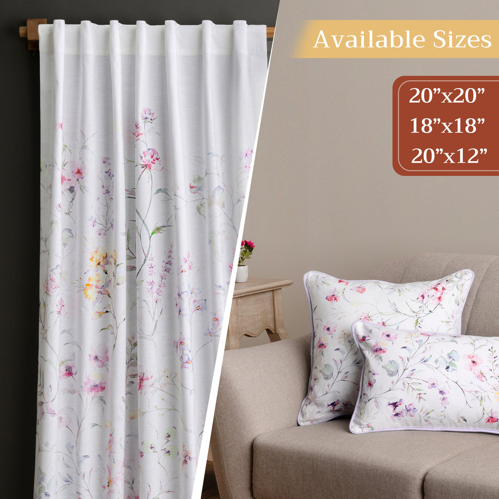 Summer Floral Throw Pillow Covers