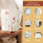 Botanical Fresh Fine Bone China Coffee Mugs
