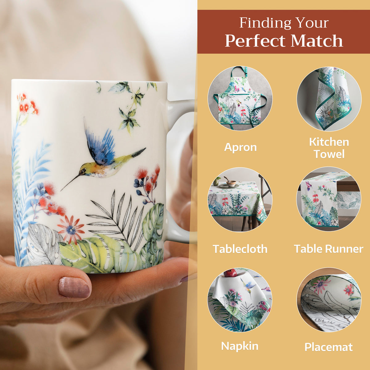 Tropiques Fine Bone China Coffee Mugs