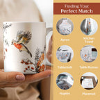 Whitish Shabby Chique Fine Bone China Coffee Mugs