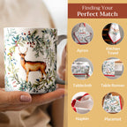 Holly Time Fine Bone China Coffee Mugs