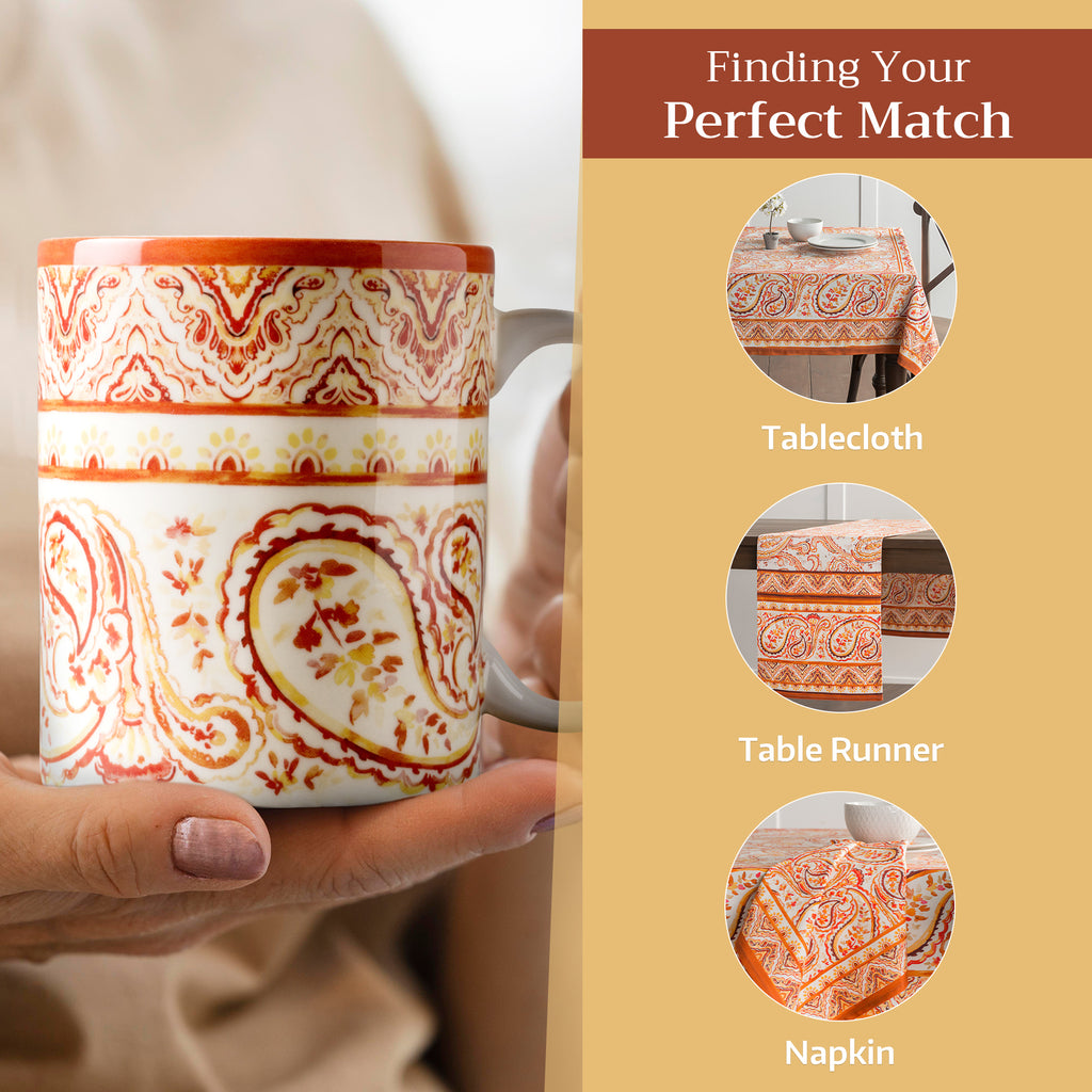 Palatial Paisley Fine Bone China Coffee Mugs