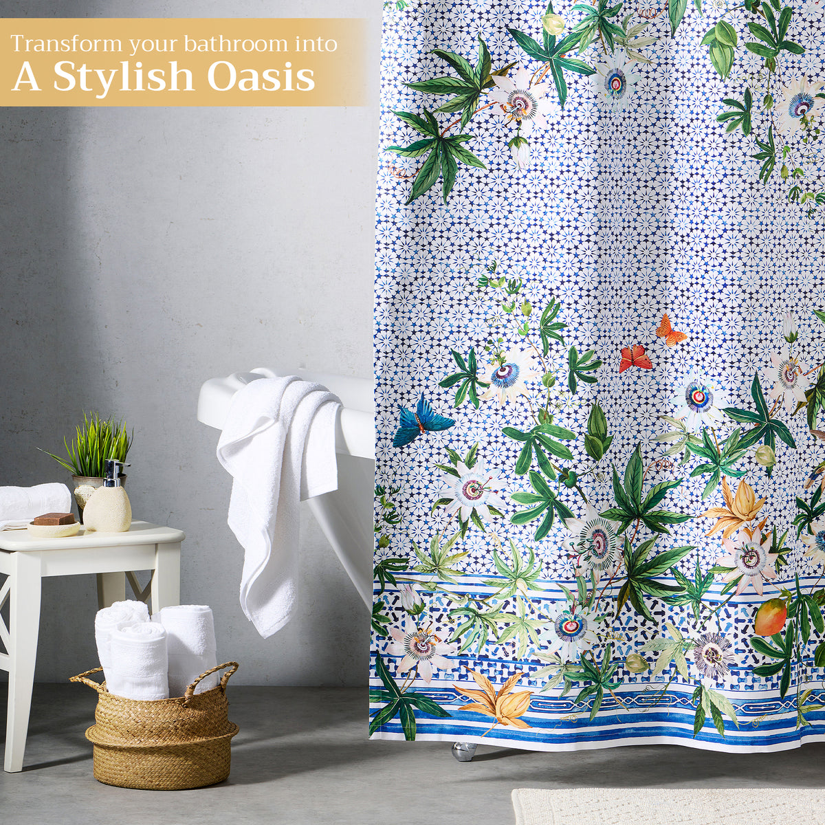 Passiflora Shower Curtains