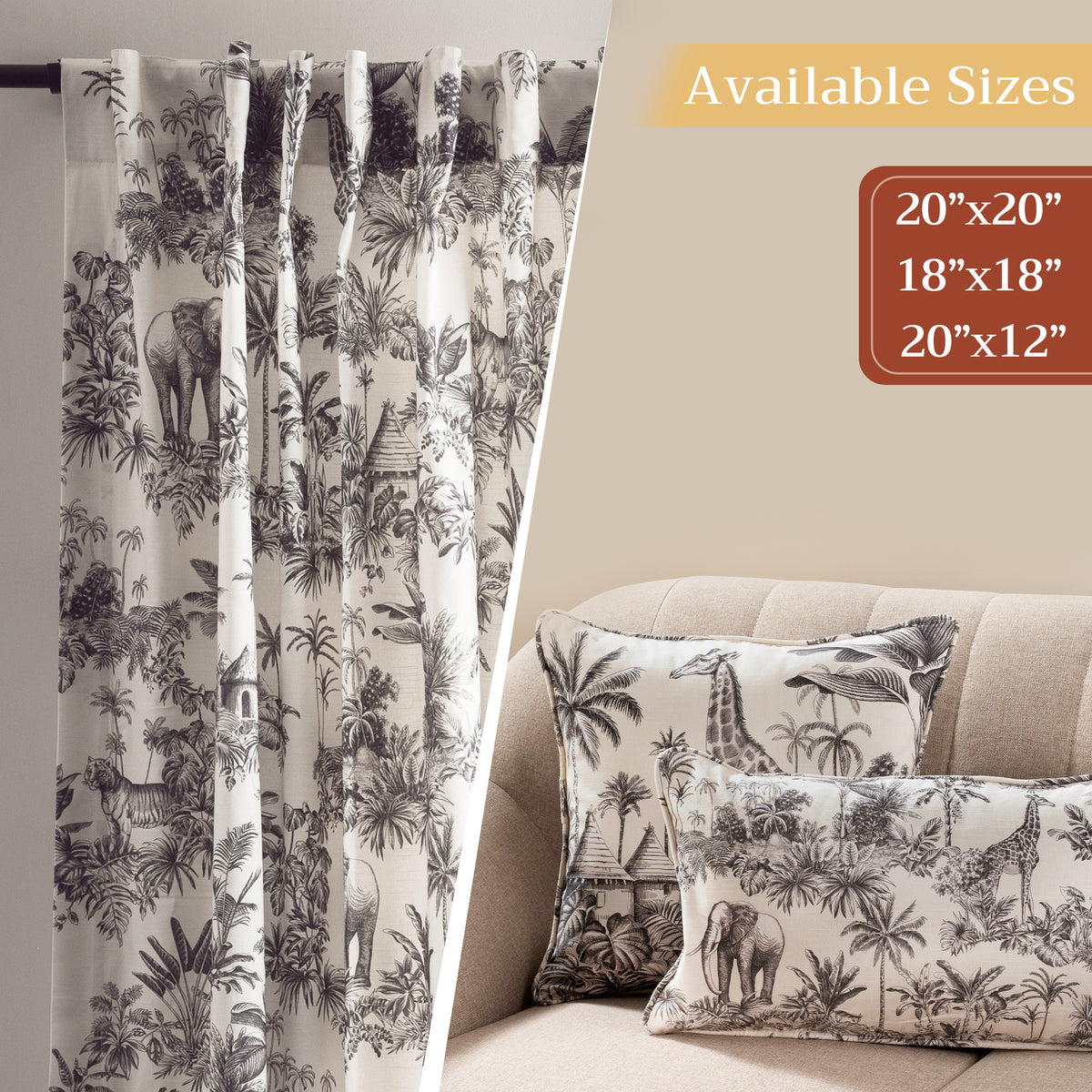 Savana Jouy Throw Pillow Covers