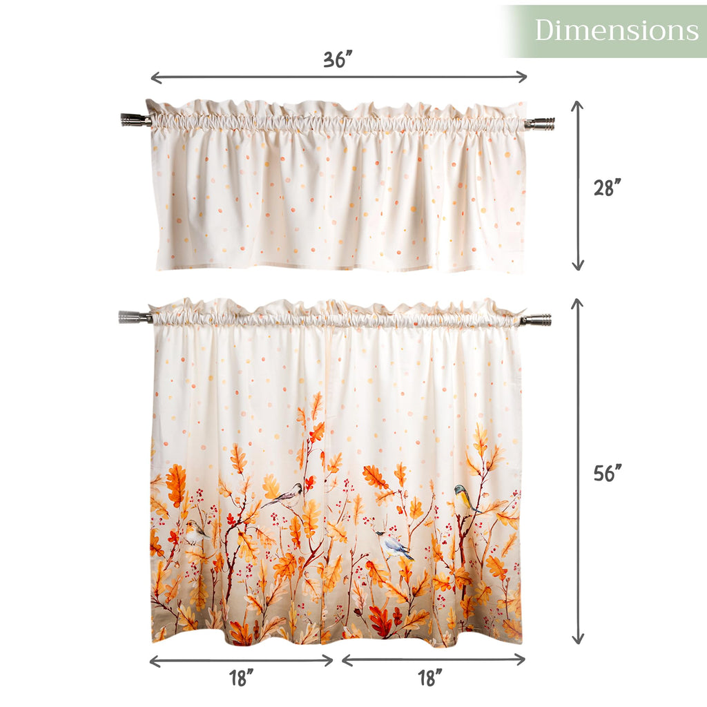 Oak Leaves Kitchen Curtains
