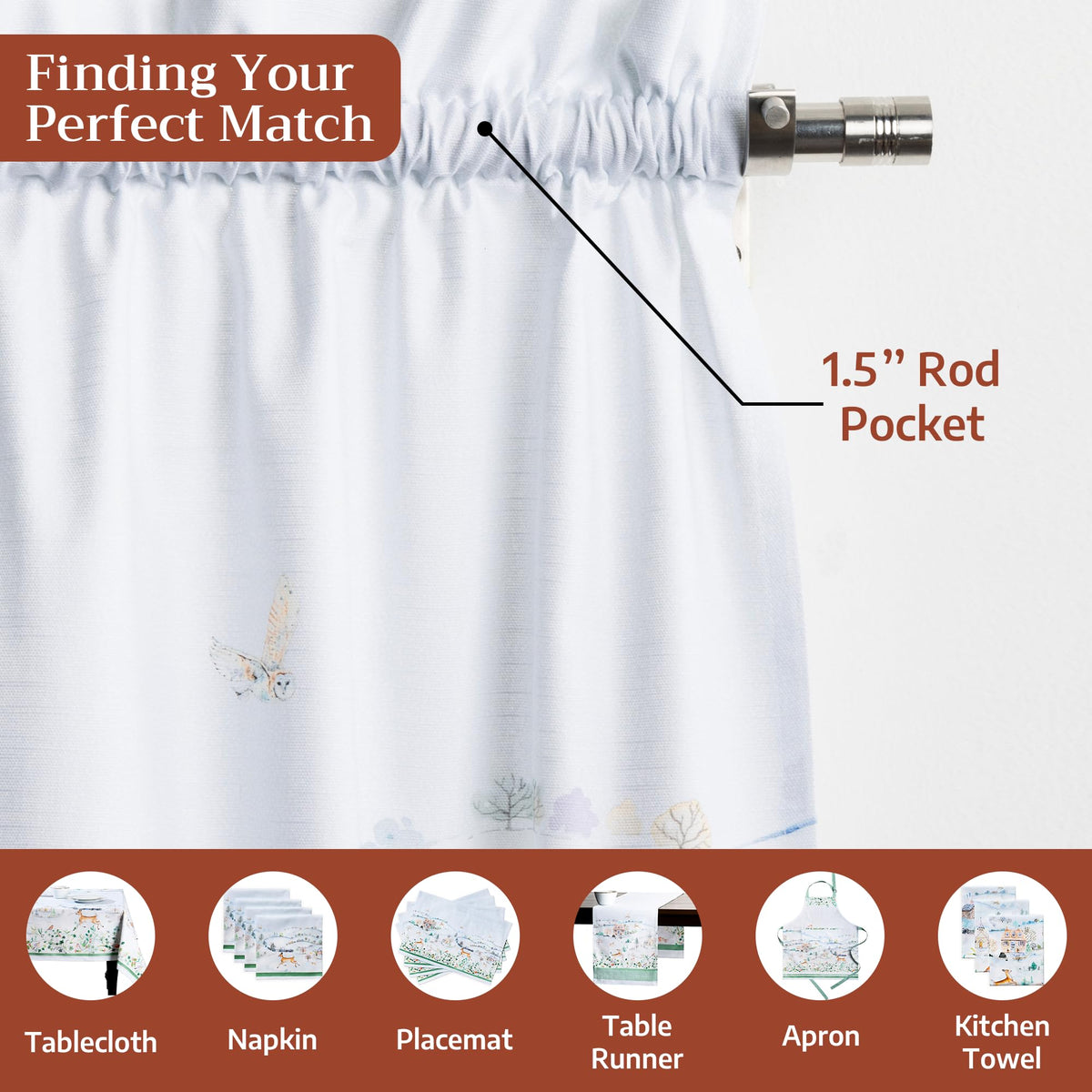 Snowy World Kitchen Curtains