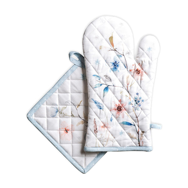 Ice Florals Oven Mitts + Pot Holders