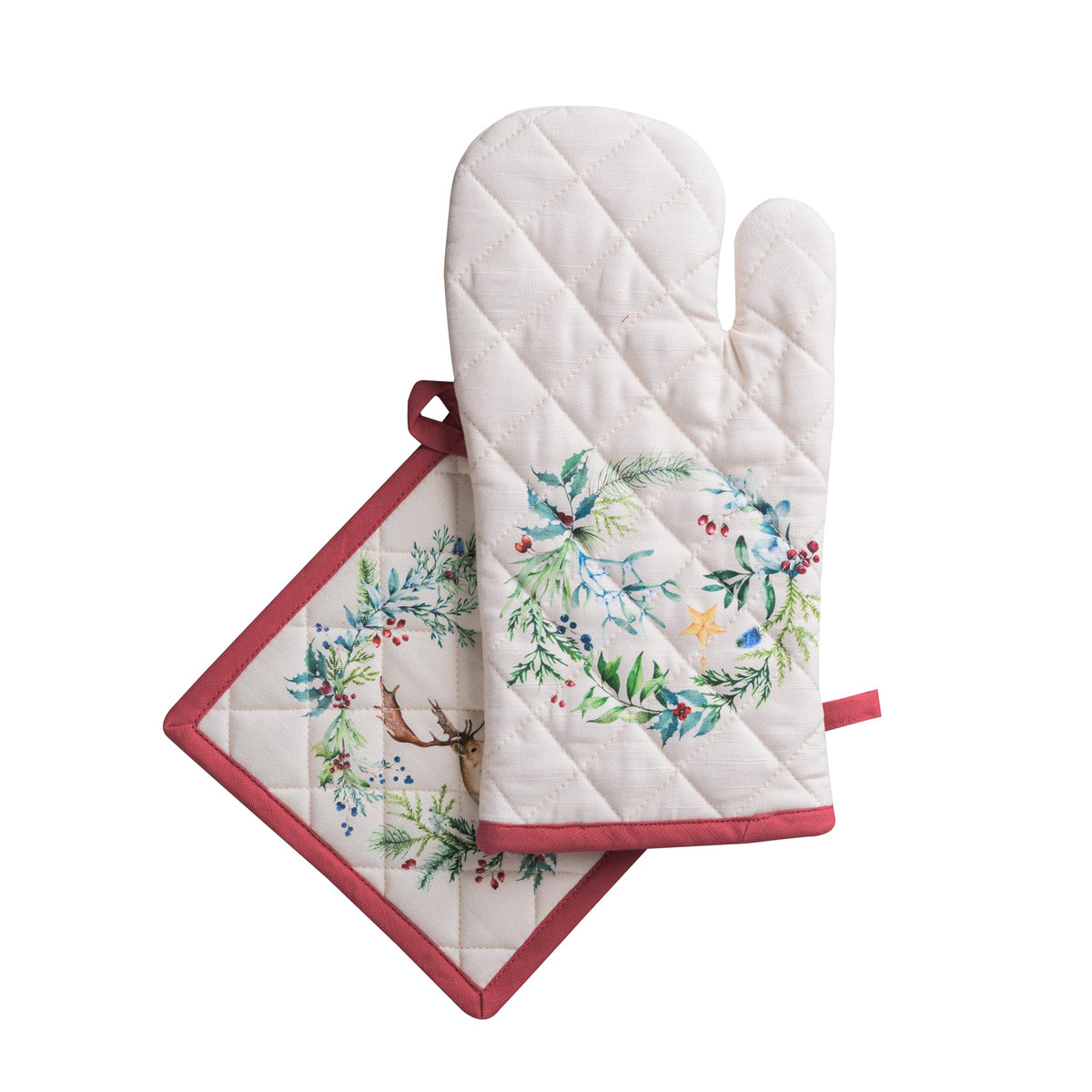 Holly Time Oven Mitts + Pot Holders
