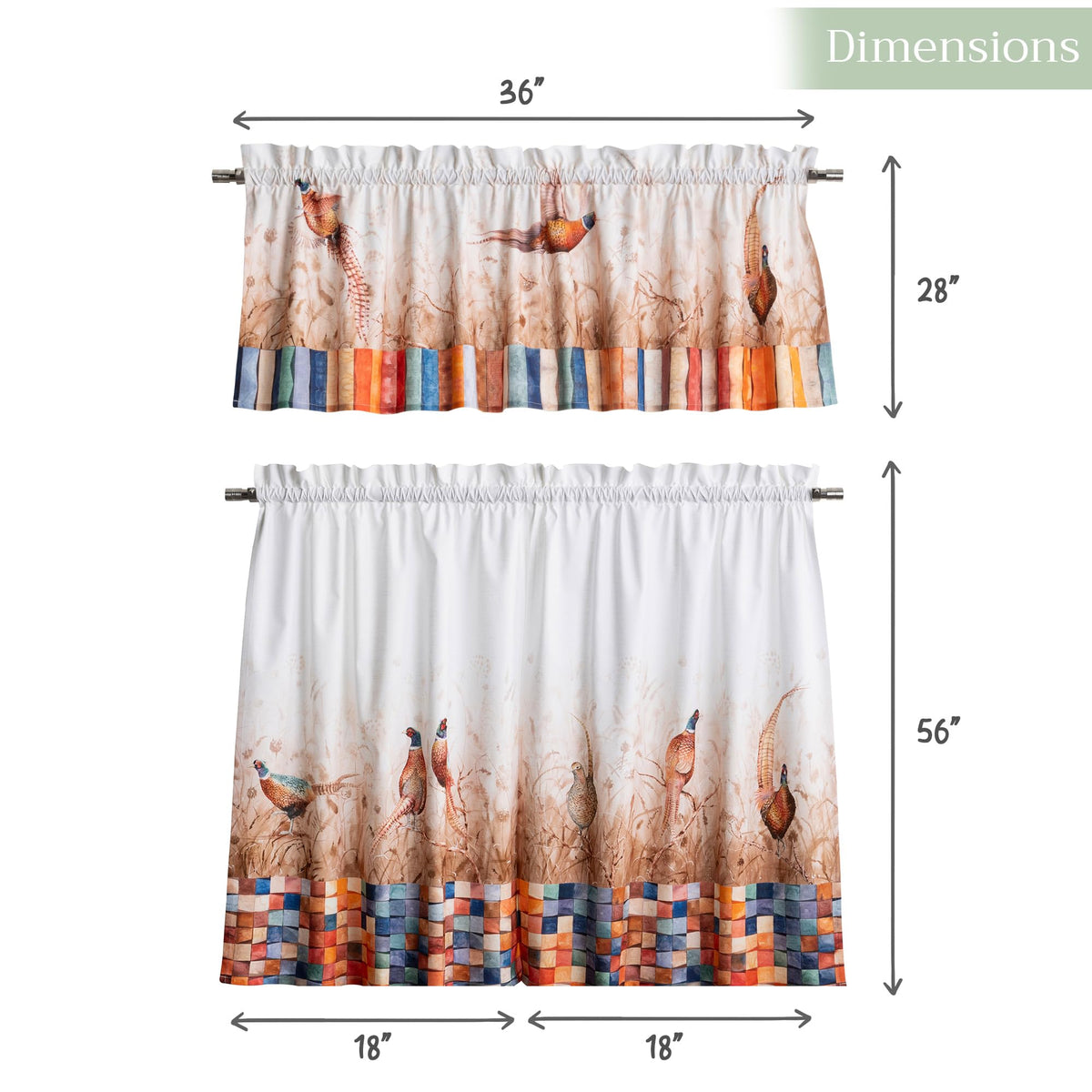 Faisan D'Automne Kitchen Curtains