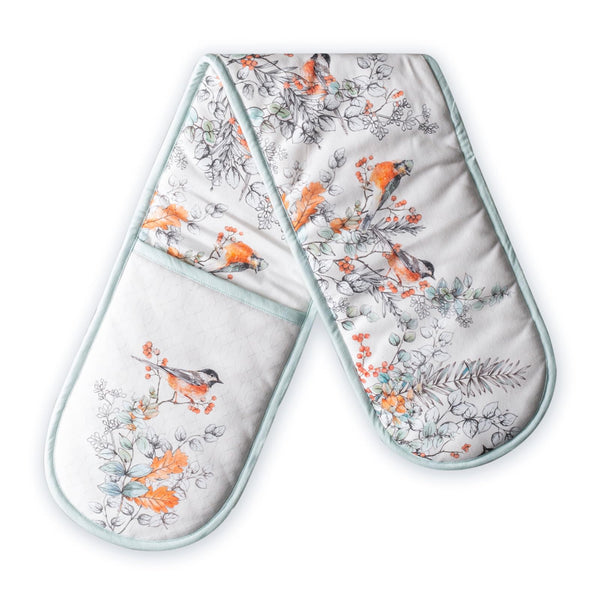 Whitish Shabby Chique Double Oven Mitts