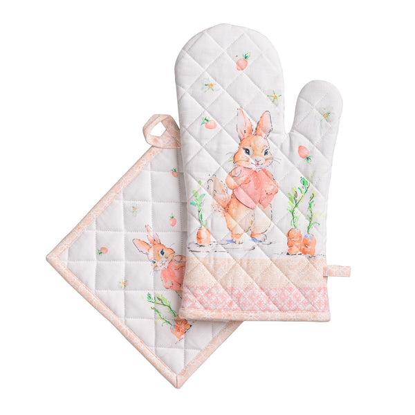 Bunny Party Oven Mitts + Pot Holders