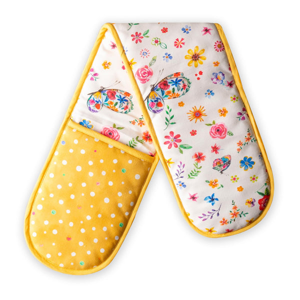 Happy Florals Double Oven Mitts