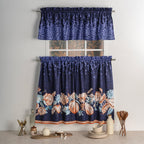Pumpkin Blues Kitchen Curtains