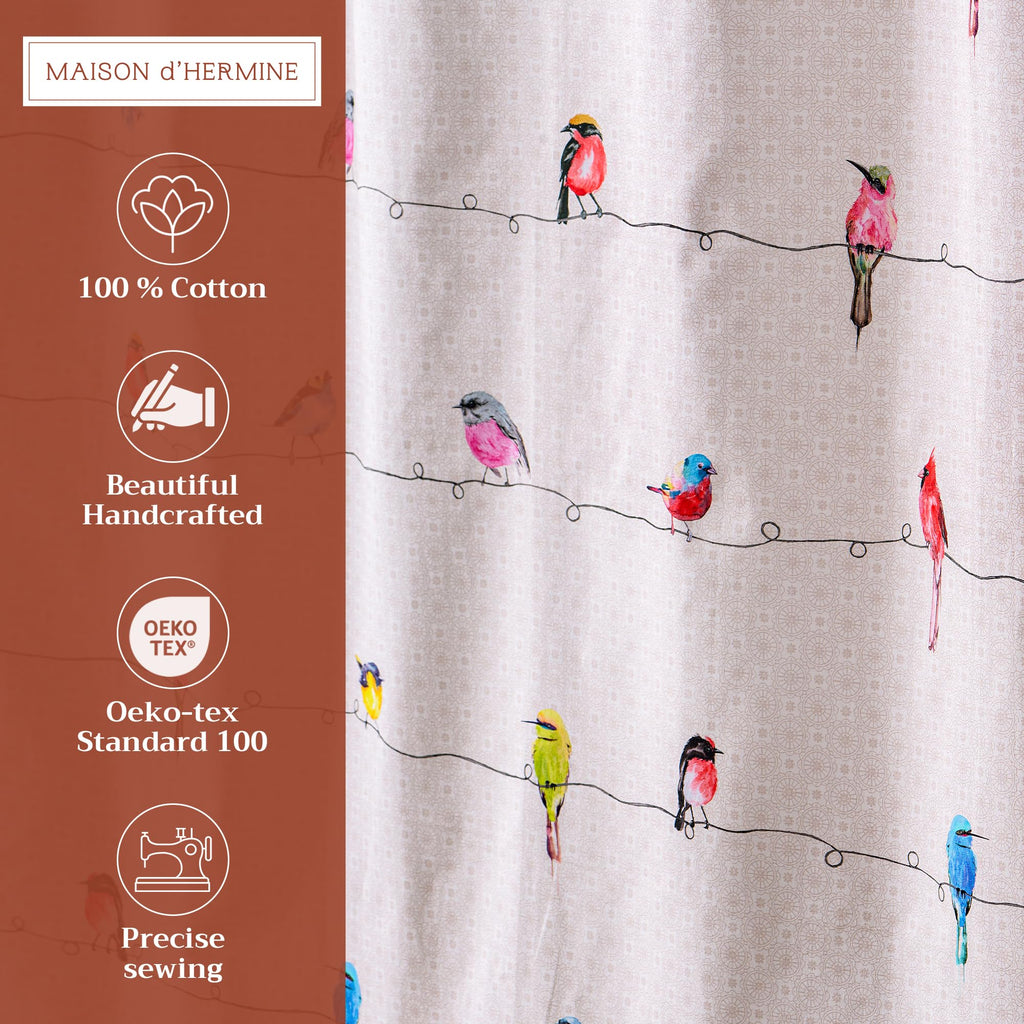 Birdies on Wire Shower Curtains