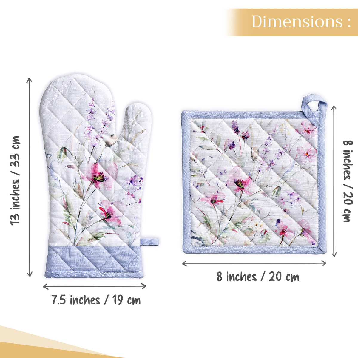 Summer Floral Oven Mitts + Pot Holders