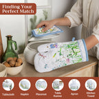 Fleurs De Mai Oven Mitts + Pot Holders