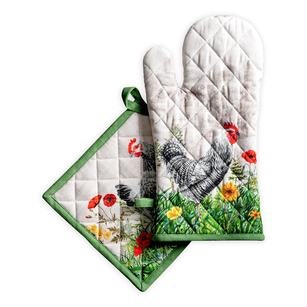 Basse Cour Oven Mitts + Pot Holders