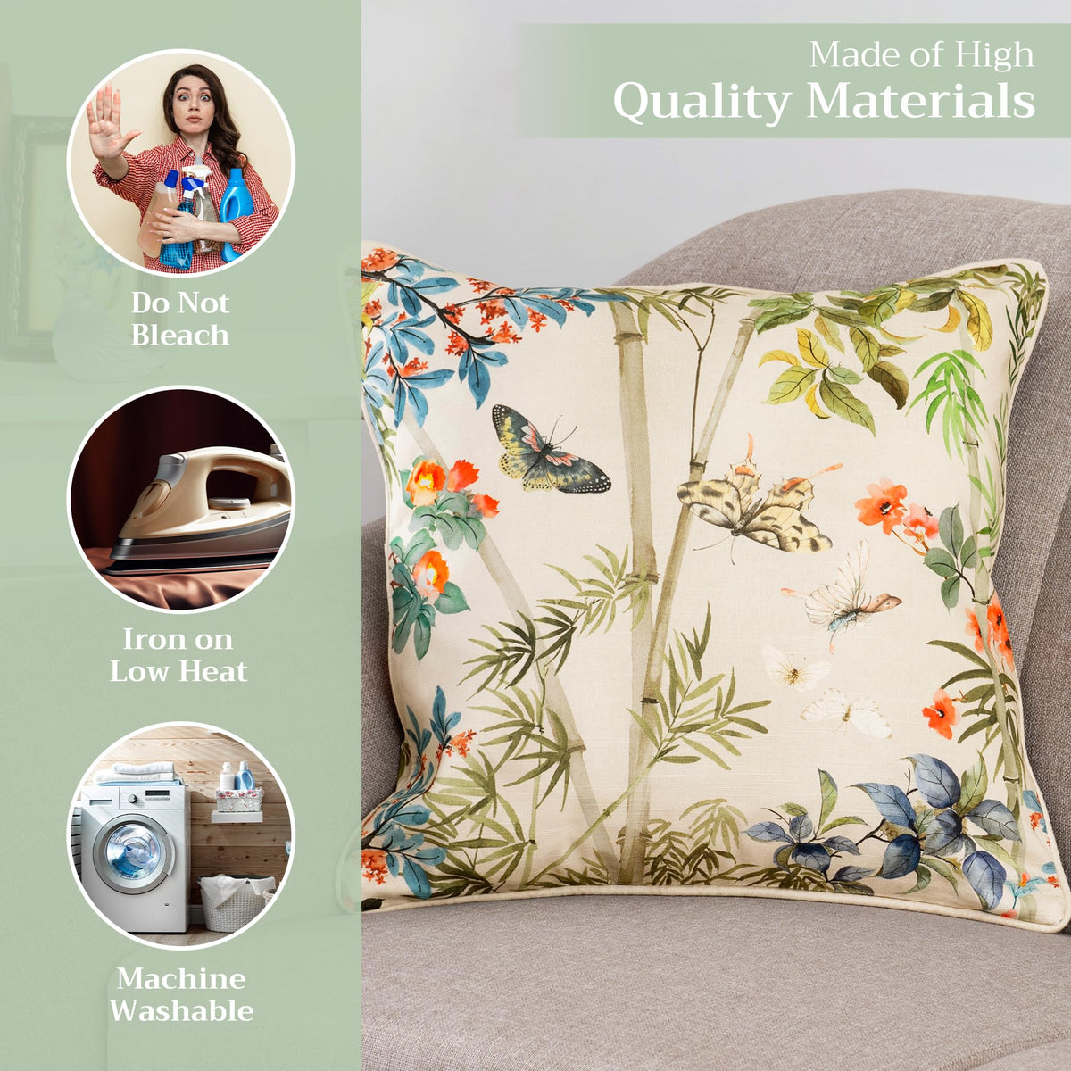 Canne Throw Pillow Covers