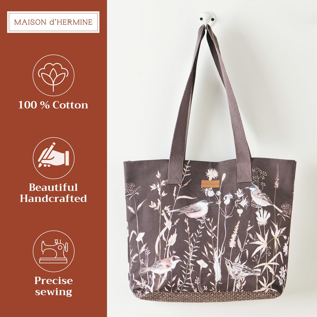 Meadow Florals Canvas Tote Bags