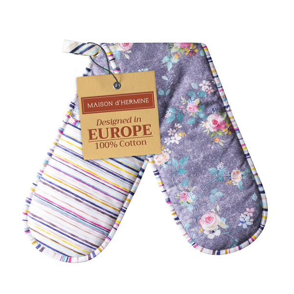 Sweet Rose Lavender Double Oven Mitts