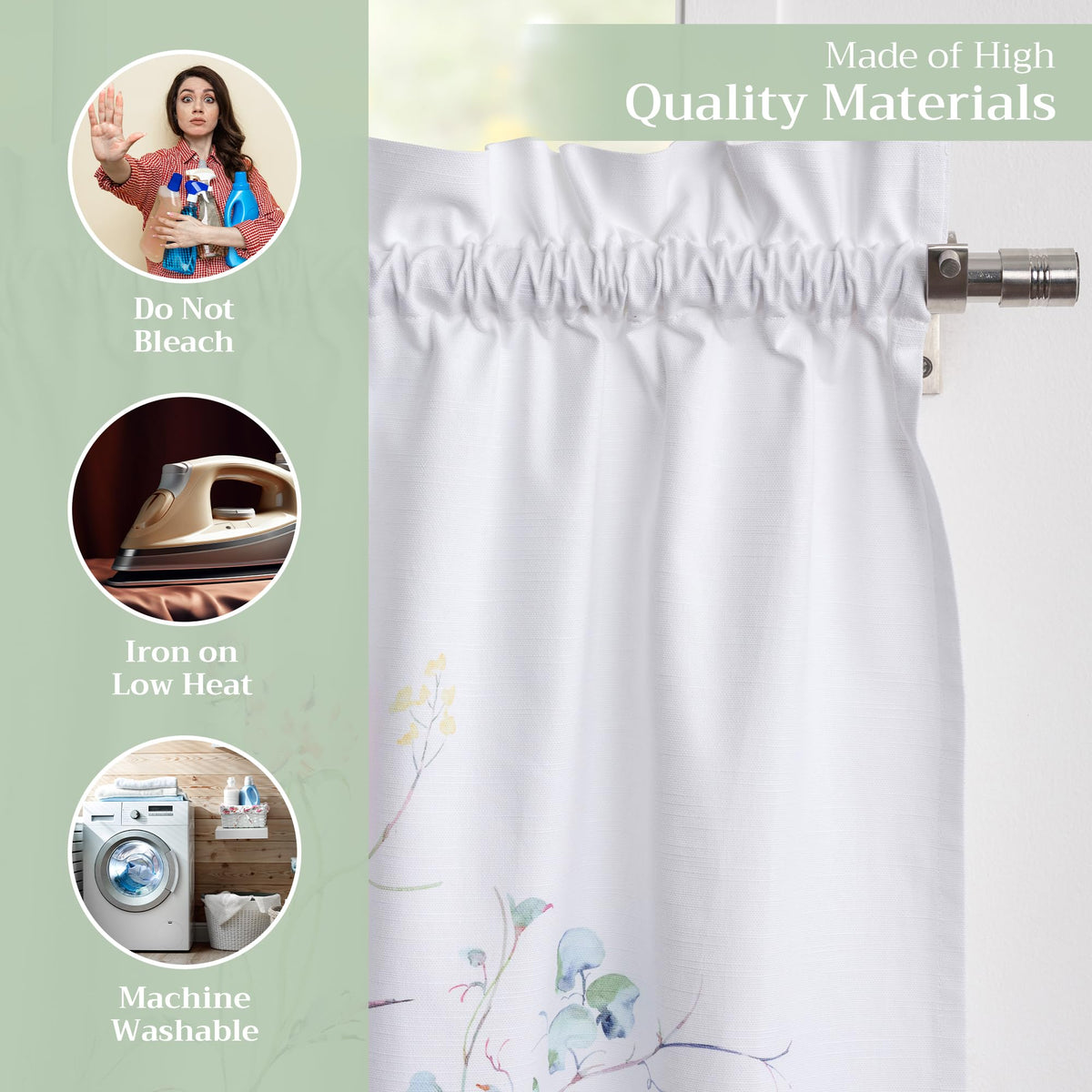 Summer Floral Kitchen Curtains