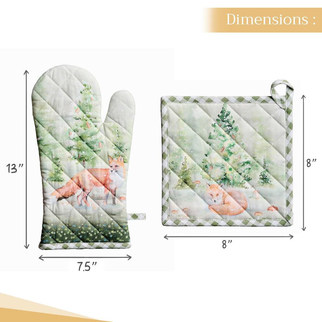 Winter Mornings Oven Mitts + Pot Holders