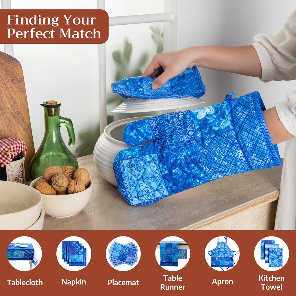 Indigo Love Oven Mitts