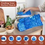 Indigo Love Oven Mitts + Pot Holders