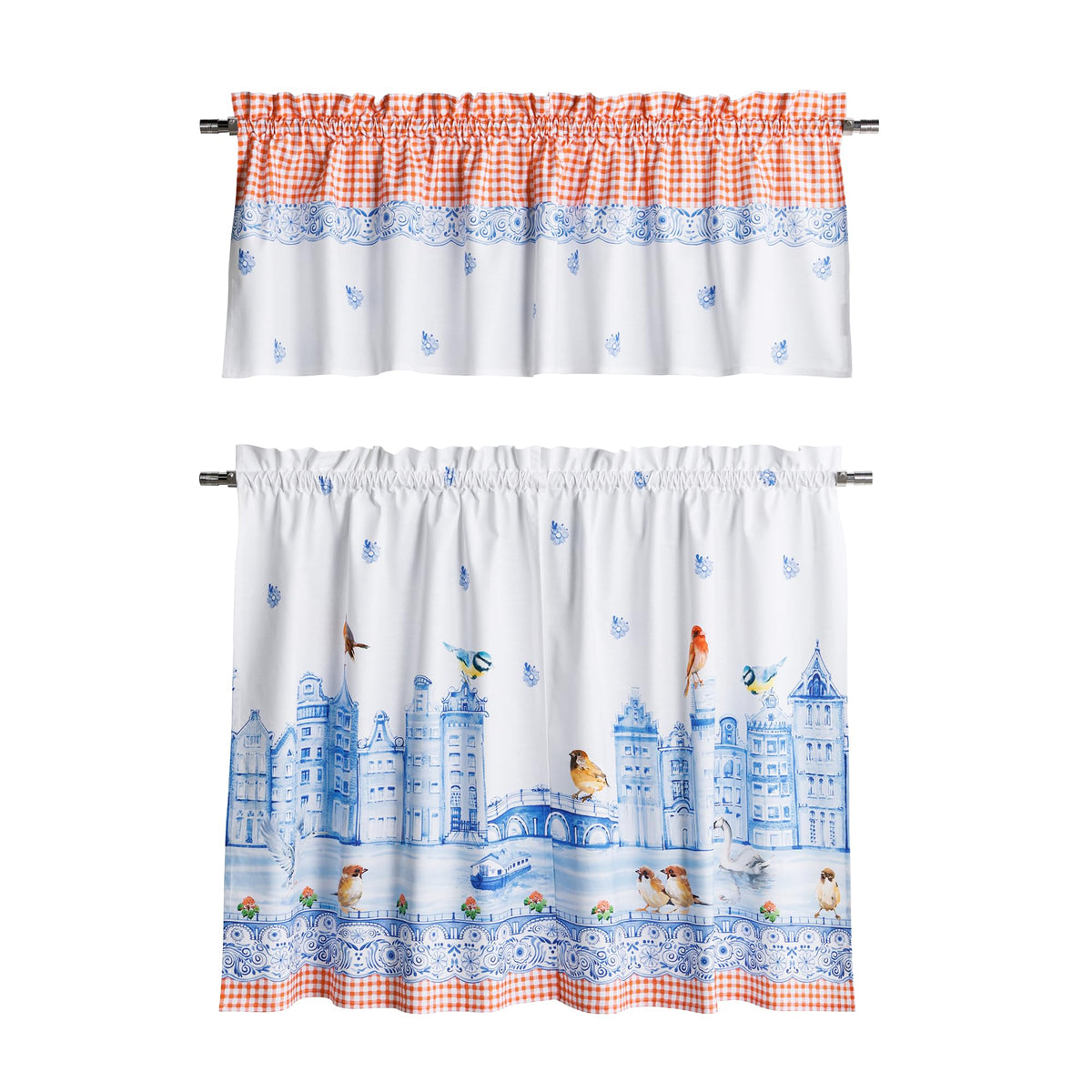 Amsterdam Canals Kitchen Curtains