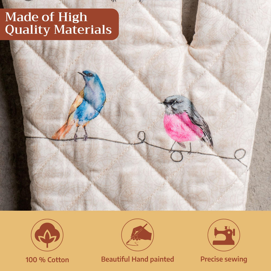 Birdies on Wire Oven Mitts