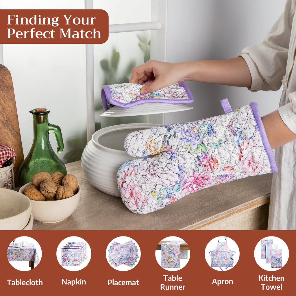Floral Love Oven Mitts + Pot Holders
