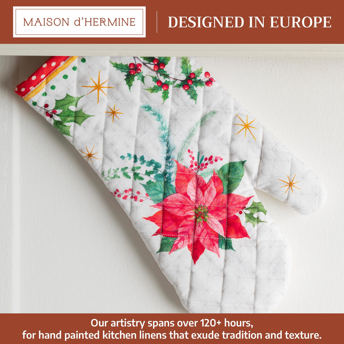 Poinsettia Christmas Oven Mitts