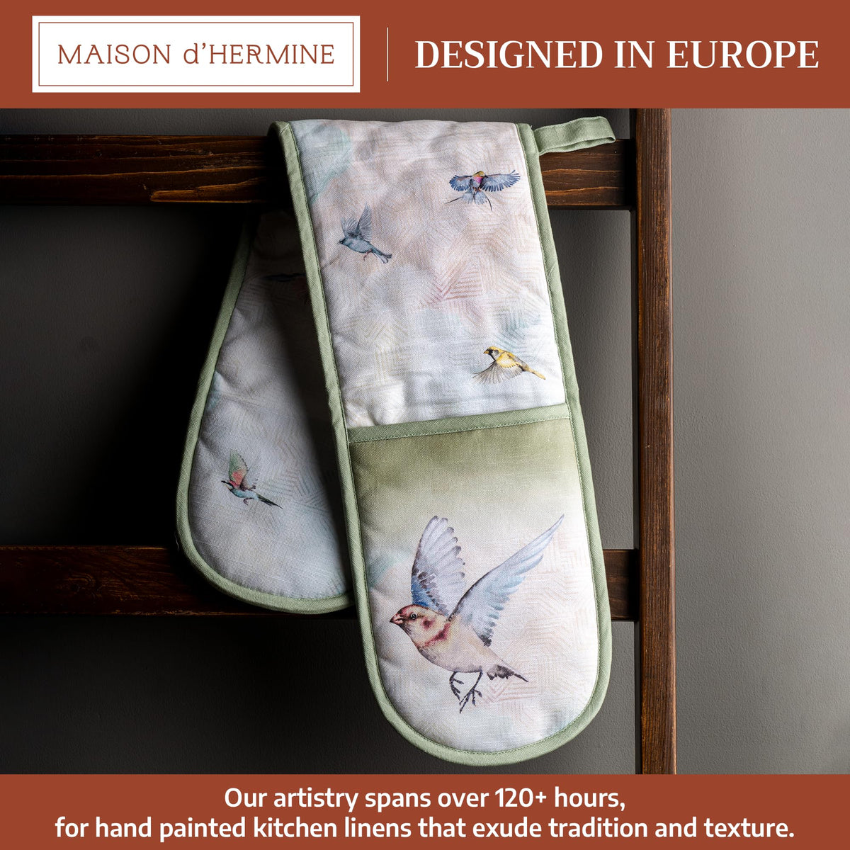 Flying Birds Double Oven Mitts