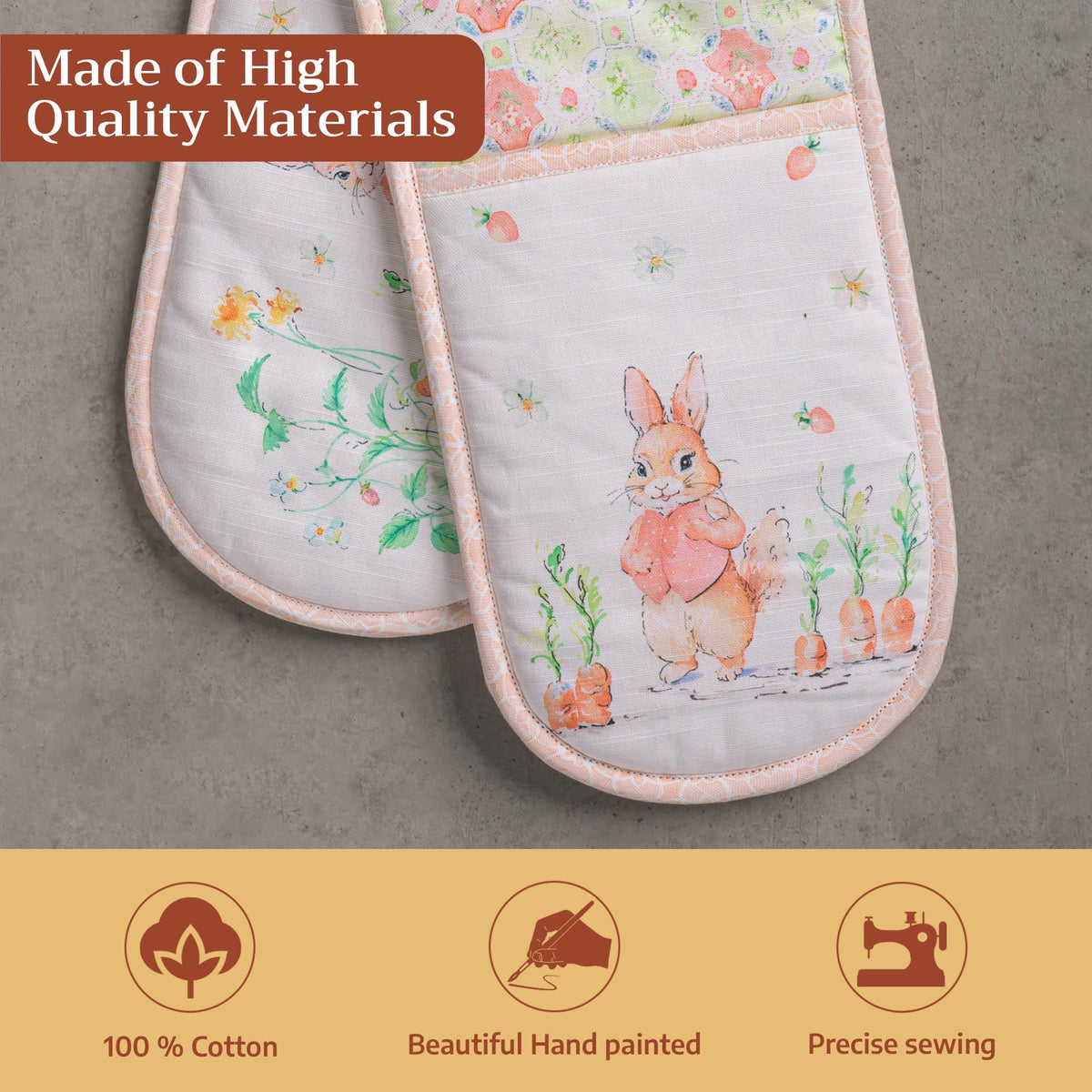 Bunny Party Double Oven Mitts