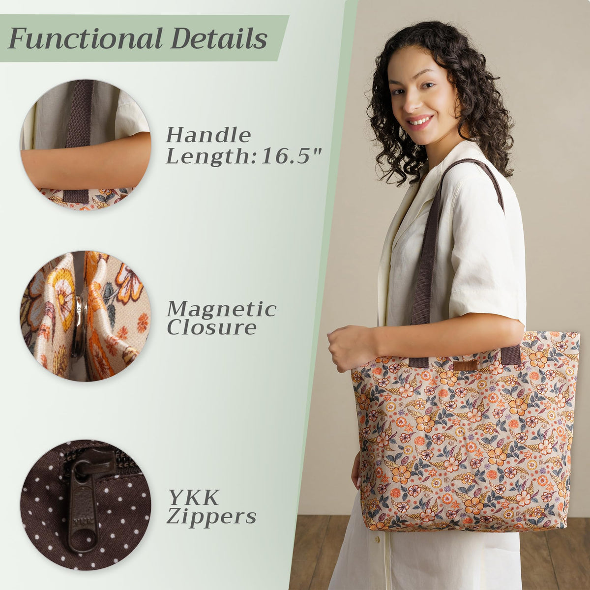 Floral Rain Canvas Tote Bags