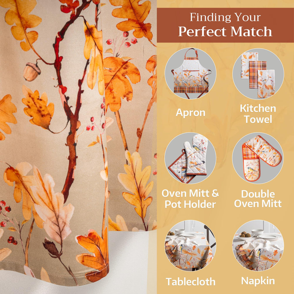 Oak Leaves Kitchen Curtains