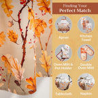 Oak Leaves Kitchen Curtains