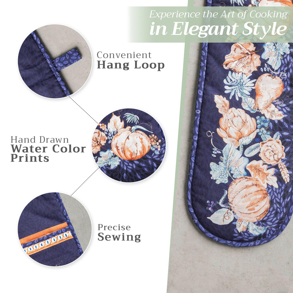 Pumpkin Blues Double Oven Mitts