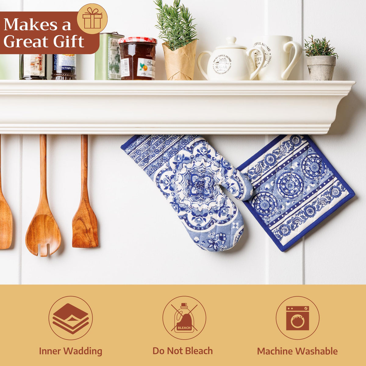 Melodie Bleue Oven Mitts