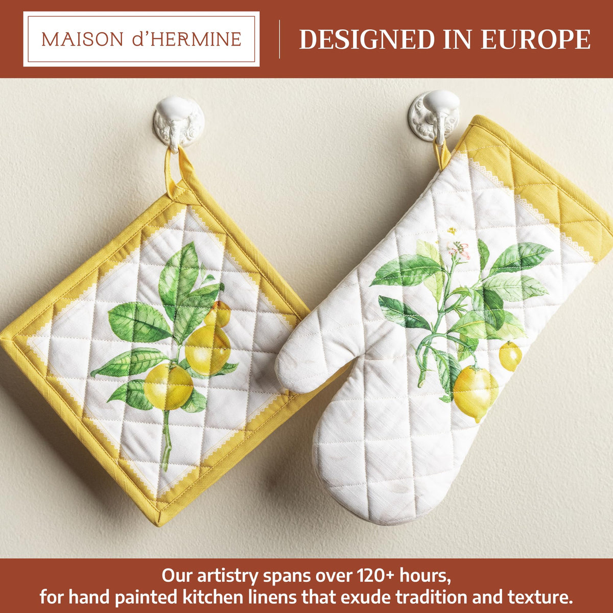 Limoncello Oven Mitts + Pot Holders