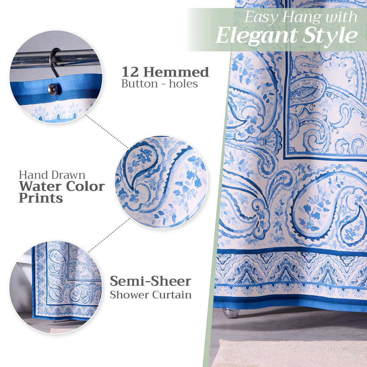 Palatial Paisley Shower Curtains