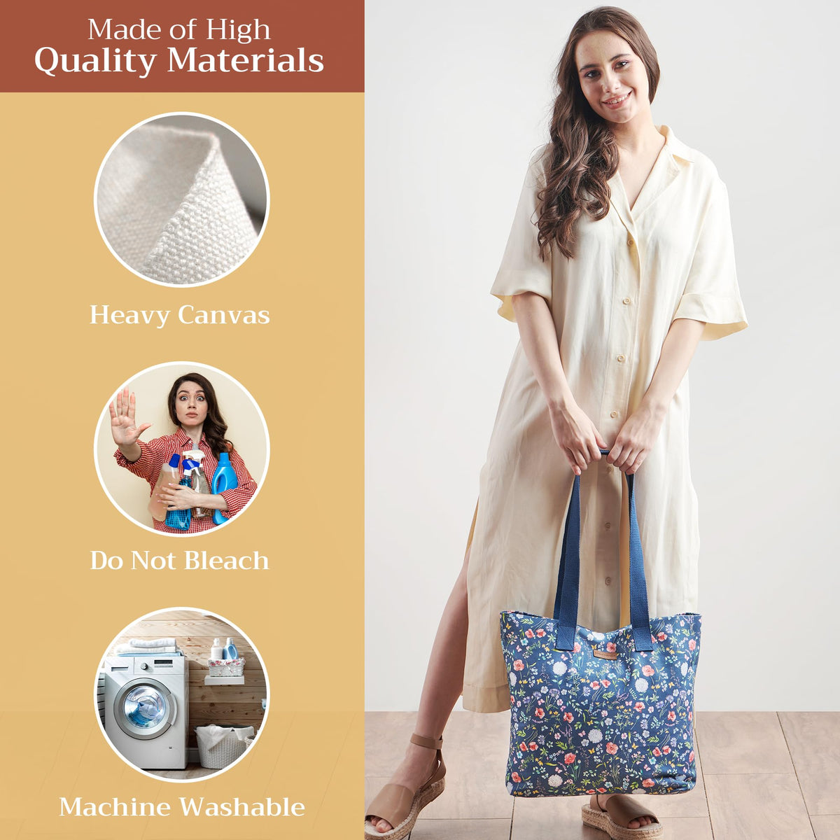 Just Floral Canvas Tote Bags