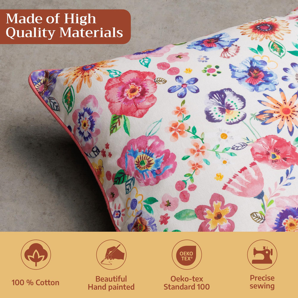 Happy Florals Throw Pillow Covers