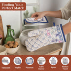Faience Oven Mitts + Pot Holders