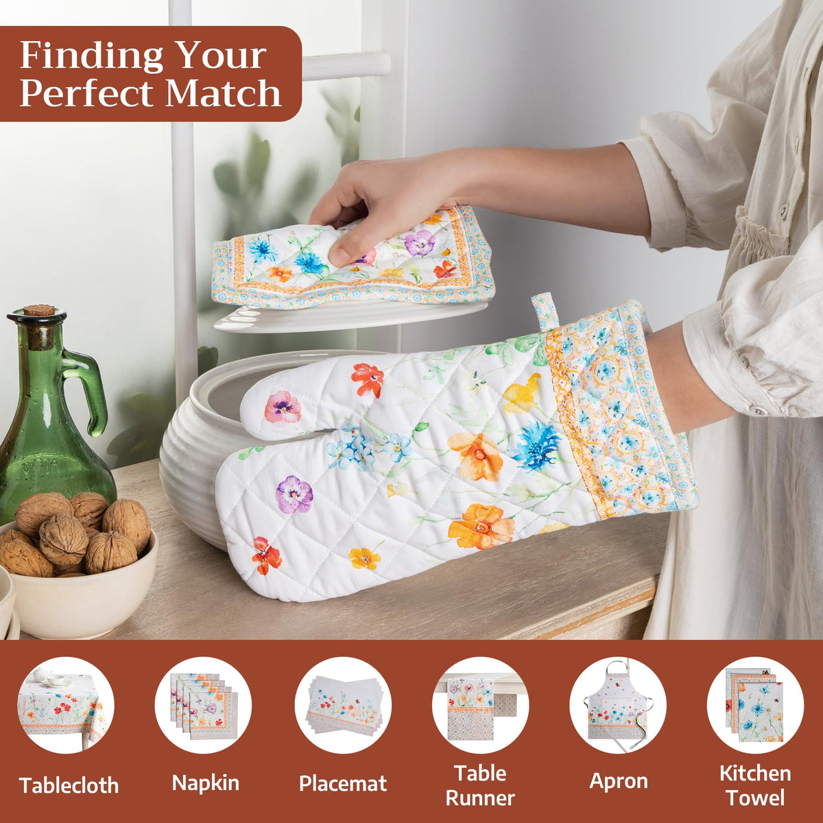 Summer Whisper Oven Mitts