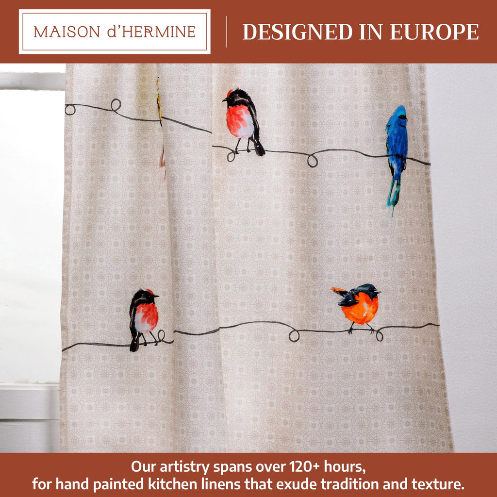 Birdies on Wire Kitchen Curtains