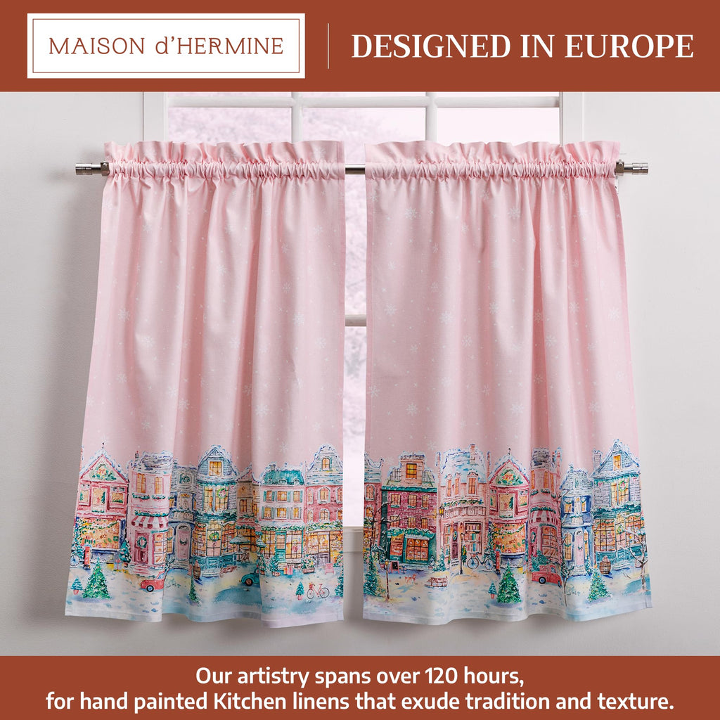Christmas Market Kitchen Curtains