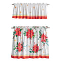 Poinsettia Christmas Kitchen Curtains