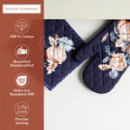 Pumpkin Blues Oven Mitts + Pot Holders