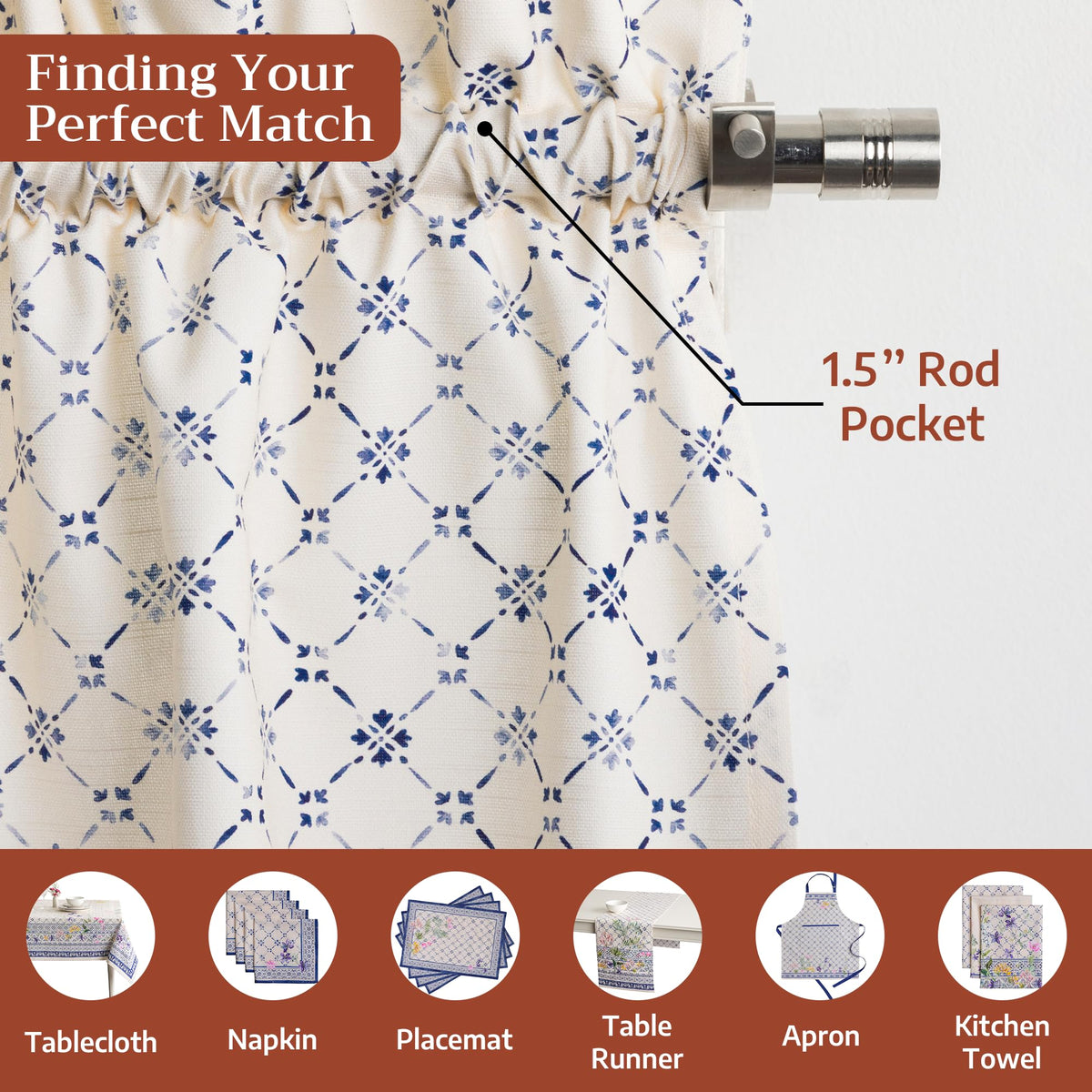 Faience Kitchen Curtains